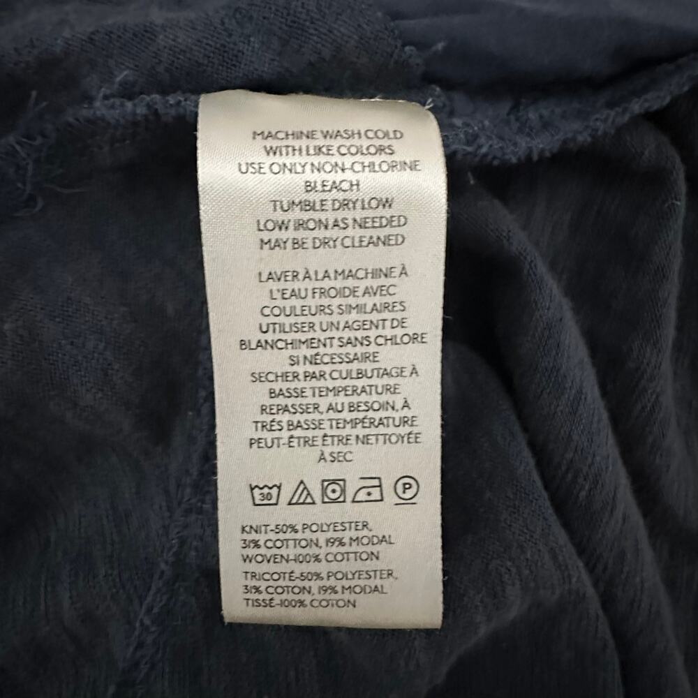 Free People Slouchy Claire Tee Blue Ruffle Tunic Top Large - Picture 15 of 15